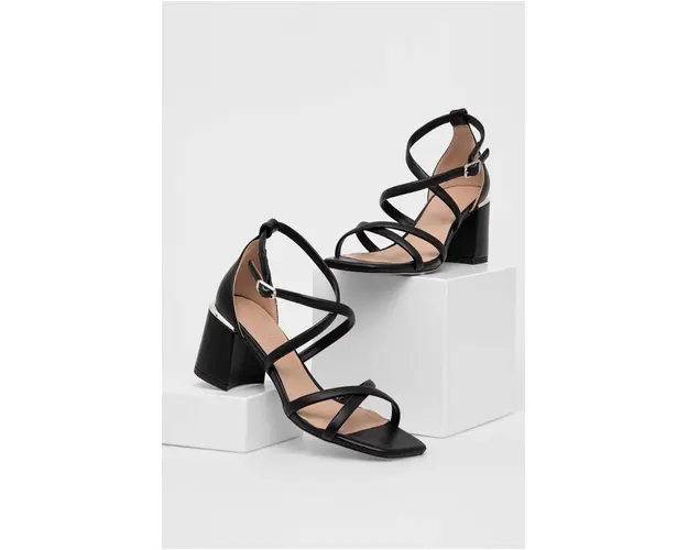 Answear Lab pantofi cu toc culoarea negru