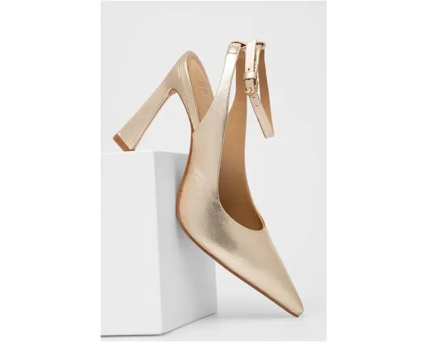Answear Lab stilettos de piele culoarea auriu