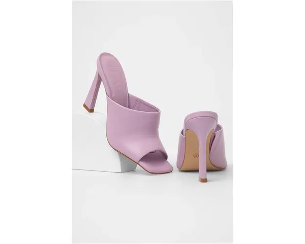 Answear Lab slapi de piele femei, culoarea violet, cu toc cui