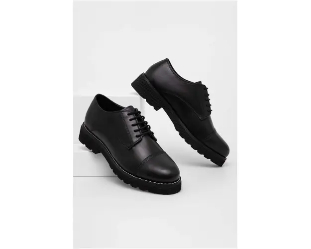 Answear Lab pantofi de piele femei, culoarea negru, cu toc plat