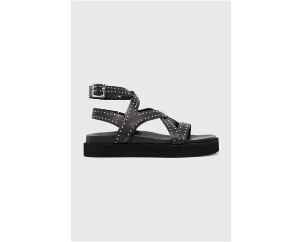 Answear Lab sandale de piele femei, culoarea negru, cu platforma