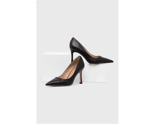 Answear Lab stilettos de piele culoarea negru