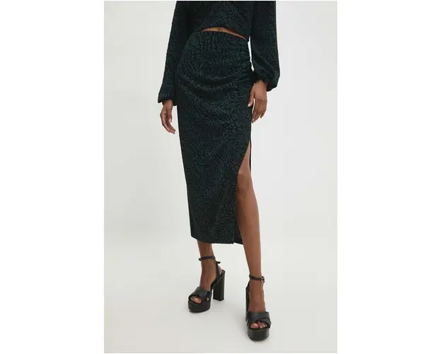 Answear Lab fusta culoarea verde, midi, drept