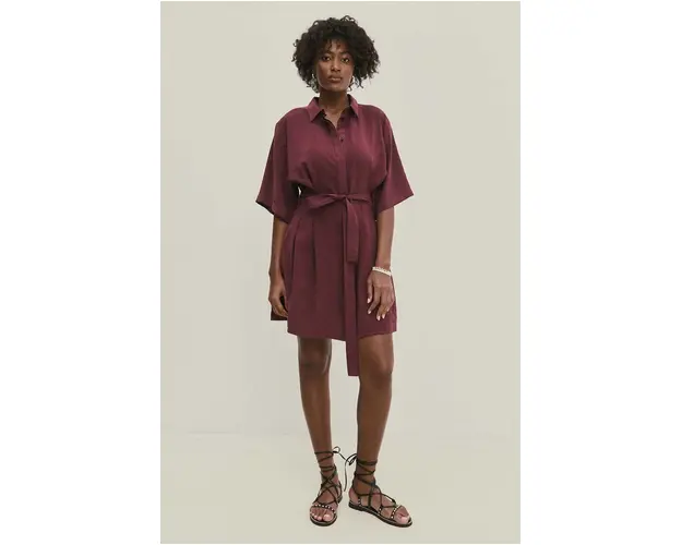 Answear Lab rochie culoarea bordo, mini, evazati