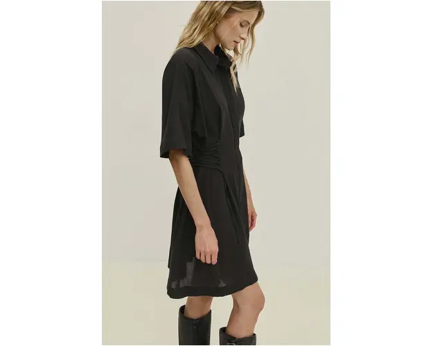 Answear Lab rochie din bumbac culoarea negru, mini, evazati
