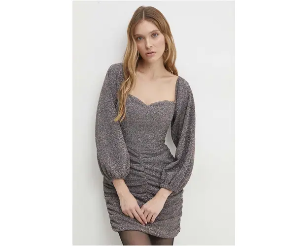 Answear Lab rochie culoarea auriu, mini, mulata