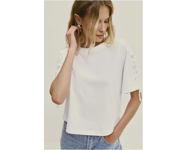 Answear Lab tricou din bumbac femei, culoarea alb