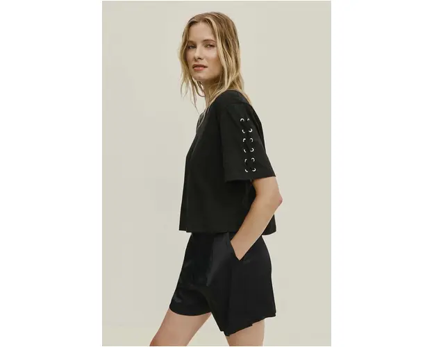 Answear Lab tricou din bumbac femei, culoarea negru