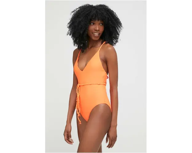 Answear Lab costum de baie culoarea portocaliu, cupa usor rigidizata
