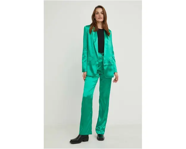 Answear Lab compleu - jacheta si pantaloni femei, culoarea verde