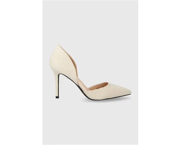 Answear Lab pantofi cu toc culoarea bej