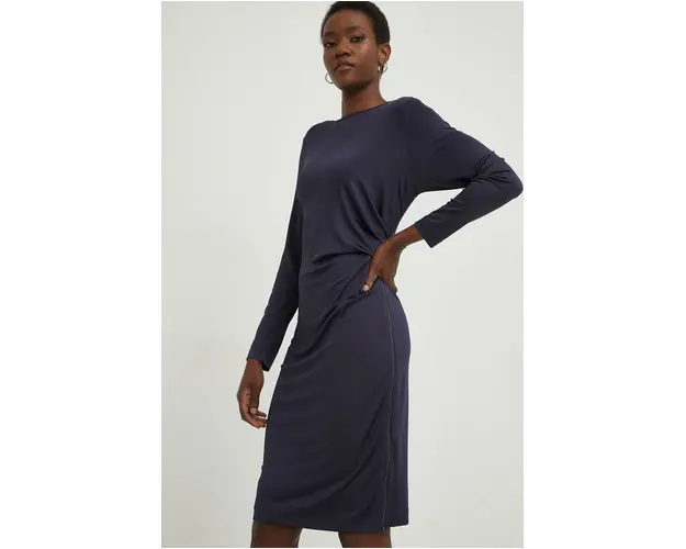 Answear Lab rochie culoarea albastru marin, mini, mulata