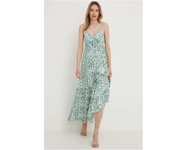 Answear Lab rochie culoarea verde, maxi, evazati