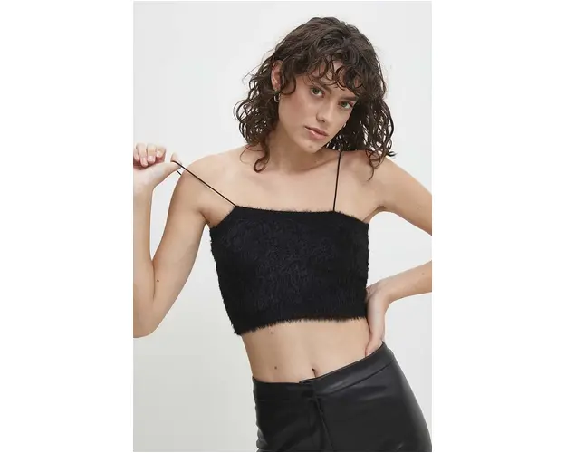 Answear Lab top culoarea negru, neted