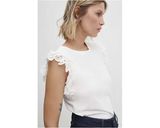 Answear Lab bluza femei, culoarea alb, neted