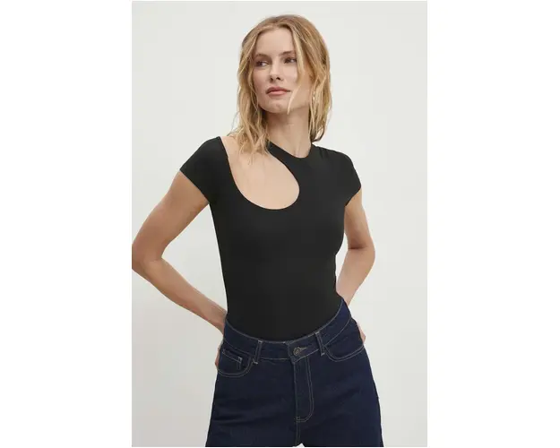 Answear Lab body femei, culoarea negru, neted