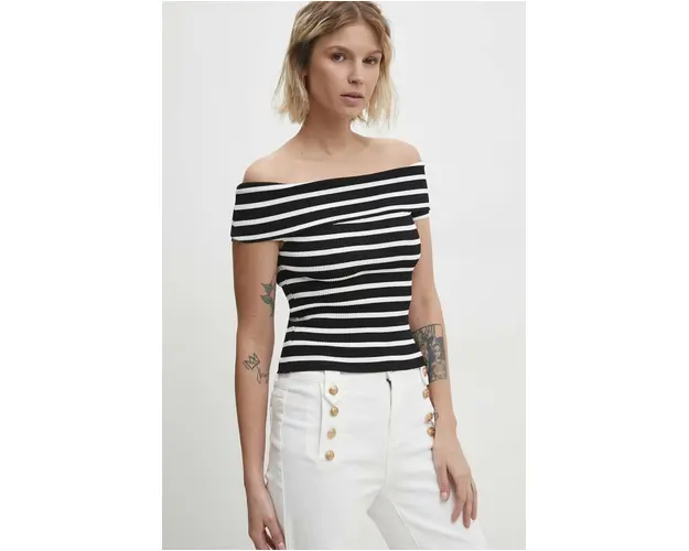 Answear Lab bluza femei, culoarea negru, modelator