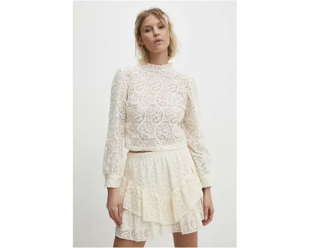 Answear Lab bluza femei, culoarea bej, neted