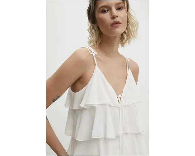 Answear Lab bluza femei, culoarea alb, neted