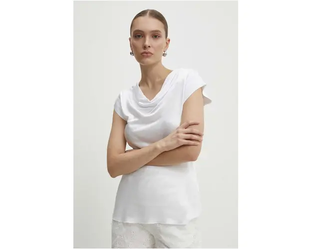 Answear Lab bluza femei, culoarea alb, neted
