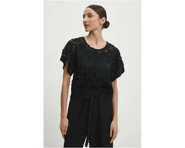 Answear Lab bluza femei, culoarea negru, neted