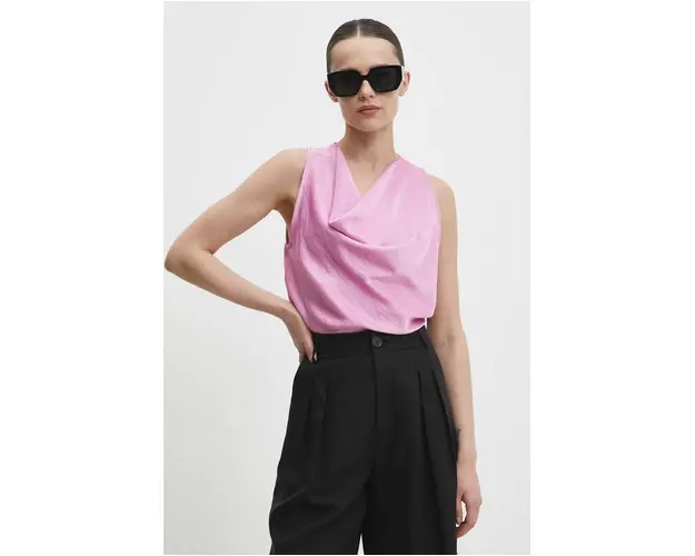 Answear Lab bluza femei, culoarea roz, neted