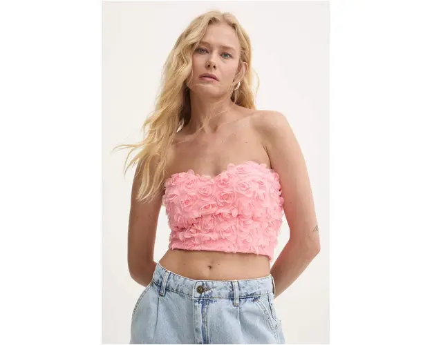Answear Lab top culoarea roz, neted