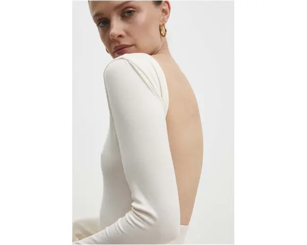 Answear Lab body femei, culoarea bej, neted