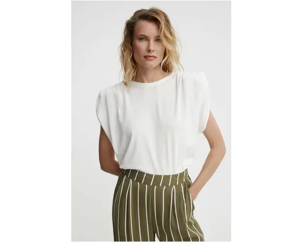 Answear Lab tricou culoarea alb