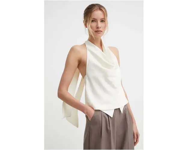 Answear Lab bluza femei, culoarea bej, neted