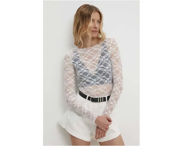 Answear Lab bluza femei, culoarea alb, neted