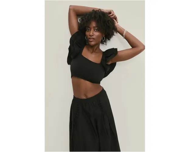 Answear Lab top culoarea negru, neted
