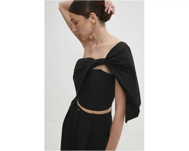 Answear Lab top culoarea negru, neted
