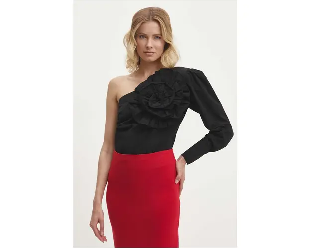 Answear Lab bluza din bumbac femei, culoarea negru, neted