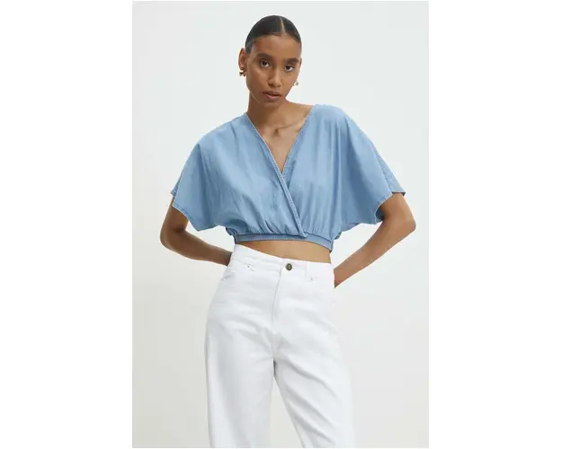Answear Lab bluza subtire de blugi femei, neted