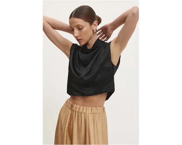 Answear Lab top culoarea negru, neted