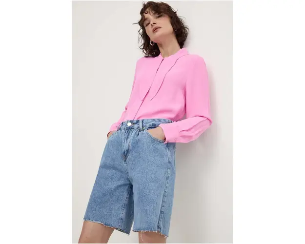 Answear Lab camasa femei, culoarea roz, cu guler clasic, regular
