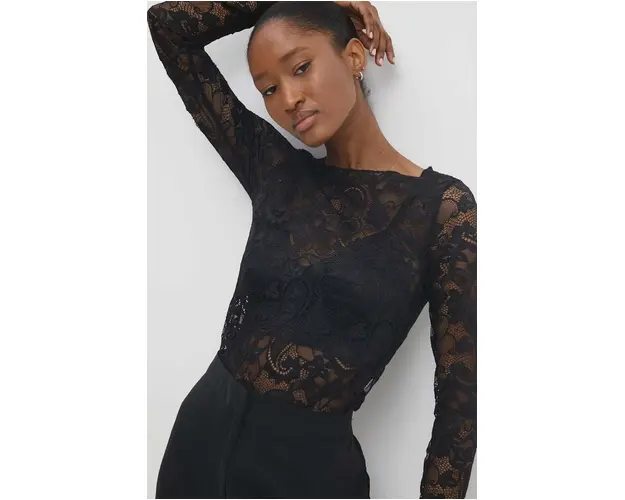 Answear Lab bluza femei, culoarea negru, neted
