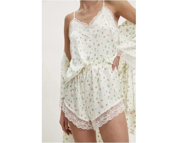 Answear Lab compleu pijama culoarea bej