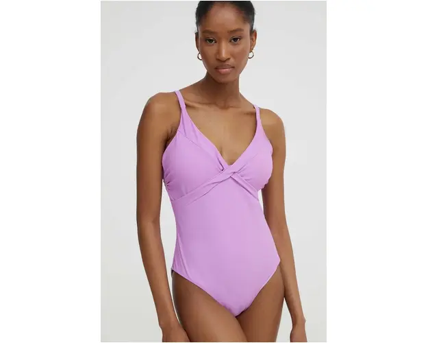 Answear Lab costum de baie dintr-o bucata culoarea violet, cupa usor rigidizata