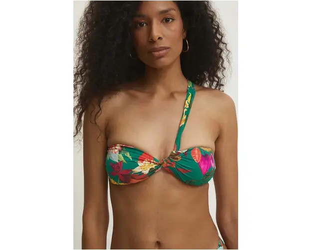 Answear Lab sutien de baie culoarea verde, cupa usor rigidizata