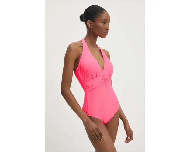 Answear Lab costum de baie dintr-o bucata culoarea roz, cupa usor rigidizata