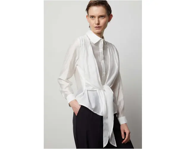 Answear Lab camasa femei, culoarea alb, cu guler clasic, regular