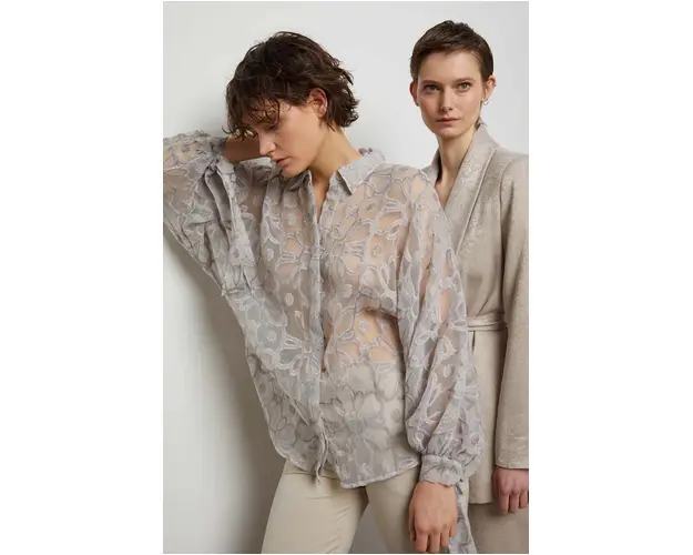 Answear Lab camasa femei, culoarea alb, cu guler clasic, relaxed