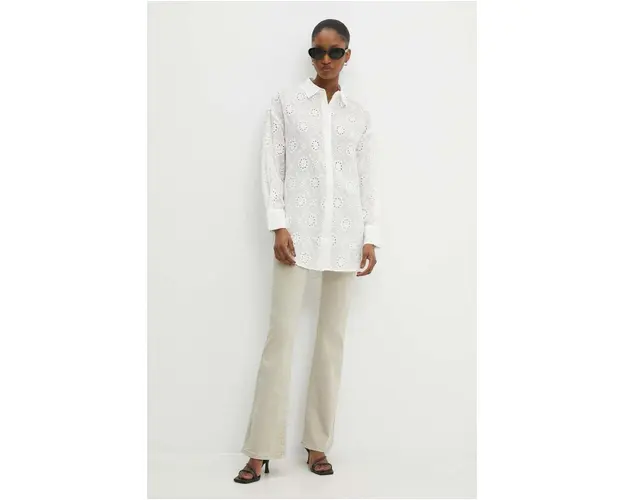 Answear Lab camasa femei, culoarea alb, cu guler clasic, relaxed