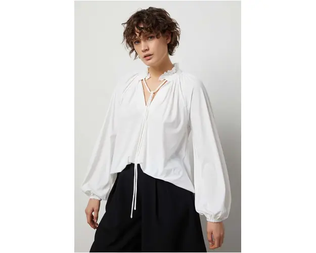 Answear Lab bluza femei, culoarea alb, neted