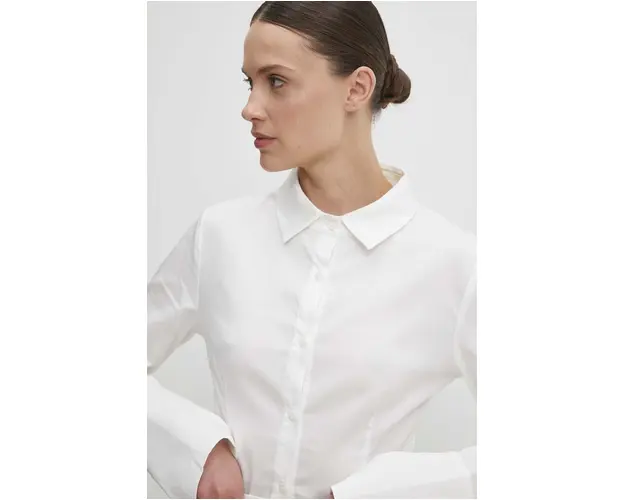 Answear Lab camasa femei, culoarea alb, cu guler clasic, regular
