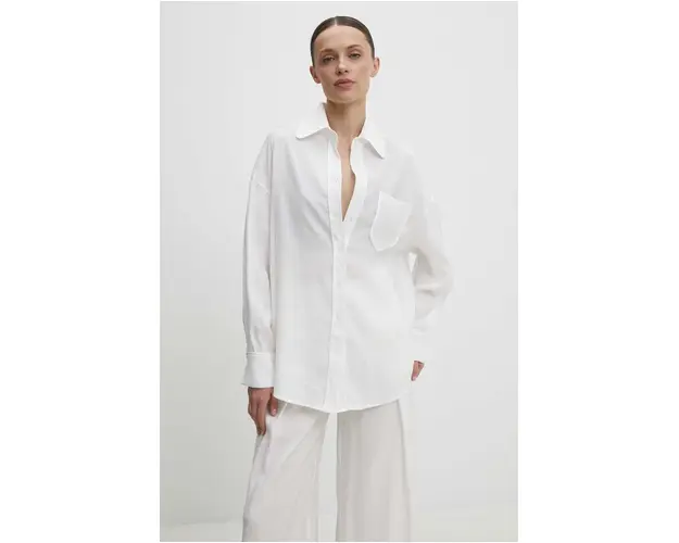 Answear Lab camasa femei, culoarea alb, cu guler clasic, relaxed