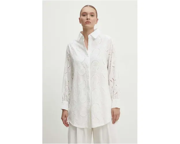 Answear Lab camasa femei, culoarea alb, cu guler clasic, relaxed