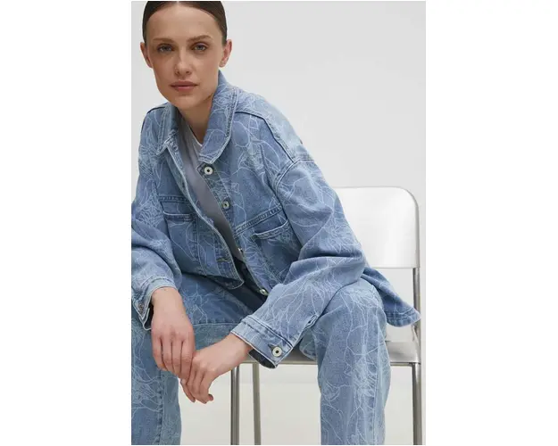 Answear Lab camasa jeans femei, cu guler clasic, relaxed